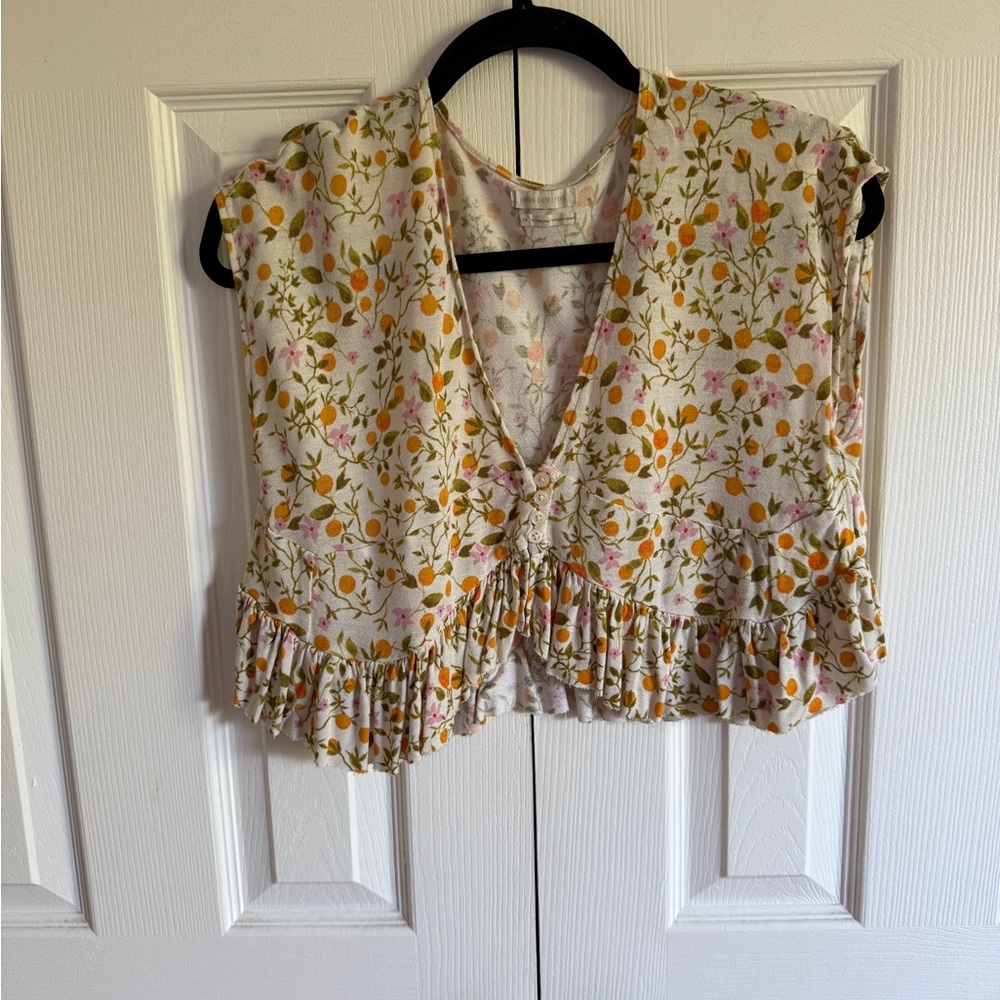 Urban Outfitters Floral Ruffle Hem Women's Top